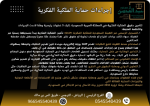 اتبع 5 خطوات أساسية لتأمين حقوقك الفكرية وحمايتها على مستوى المملكة ودوليًا.