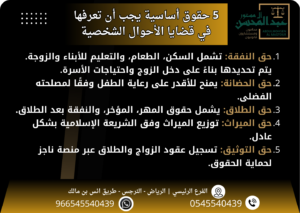 إليك اهم 5 حقوق أساسية يجب أن تعرفها في قضايا الأحوال الشخصية