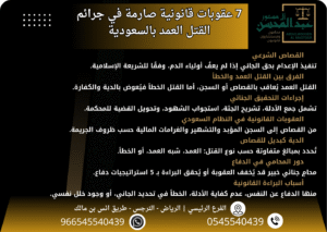 7 عقوبات قانونية صارمة في جرائم القتل العمد بالسعودية